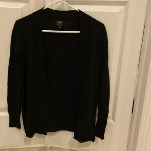 New Talbots Classic Black Merino Wool Cardigan PS